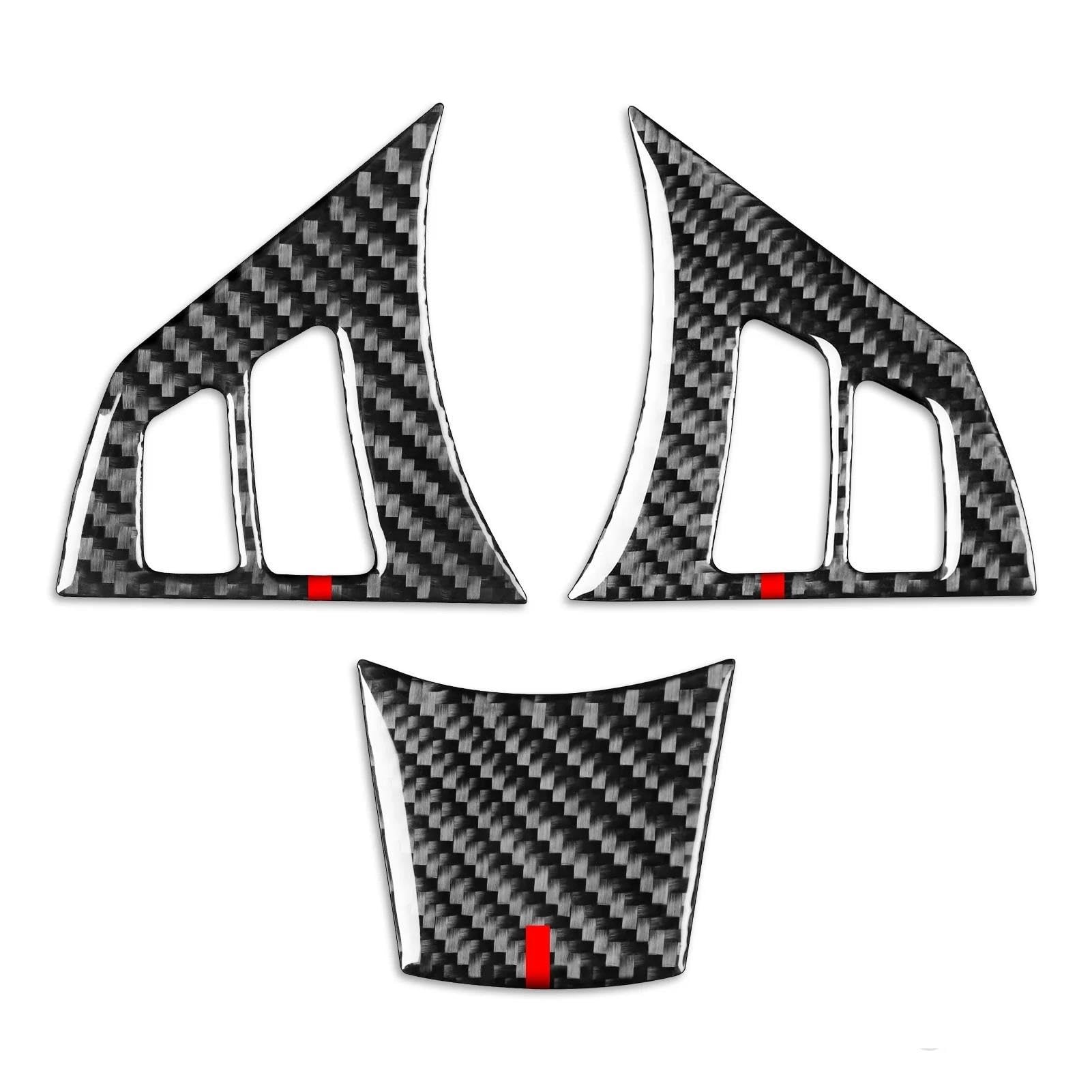 Piwine A3 Car Steering Wheel Button Chin Panel Frame Sticker Carbon Fiber For 5 Series E60 2004 2005 2006 2007