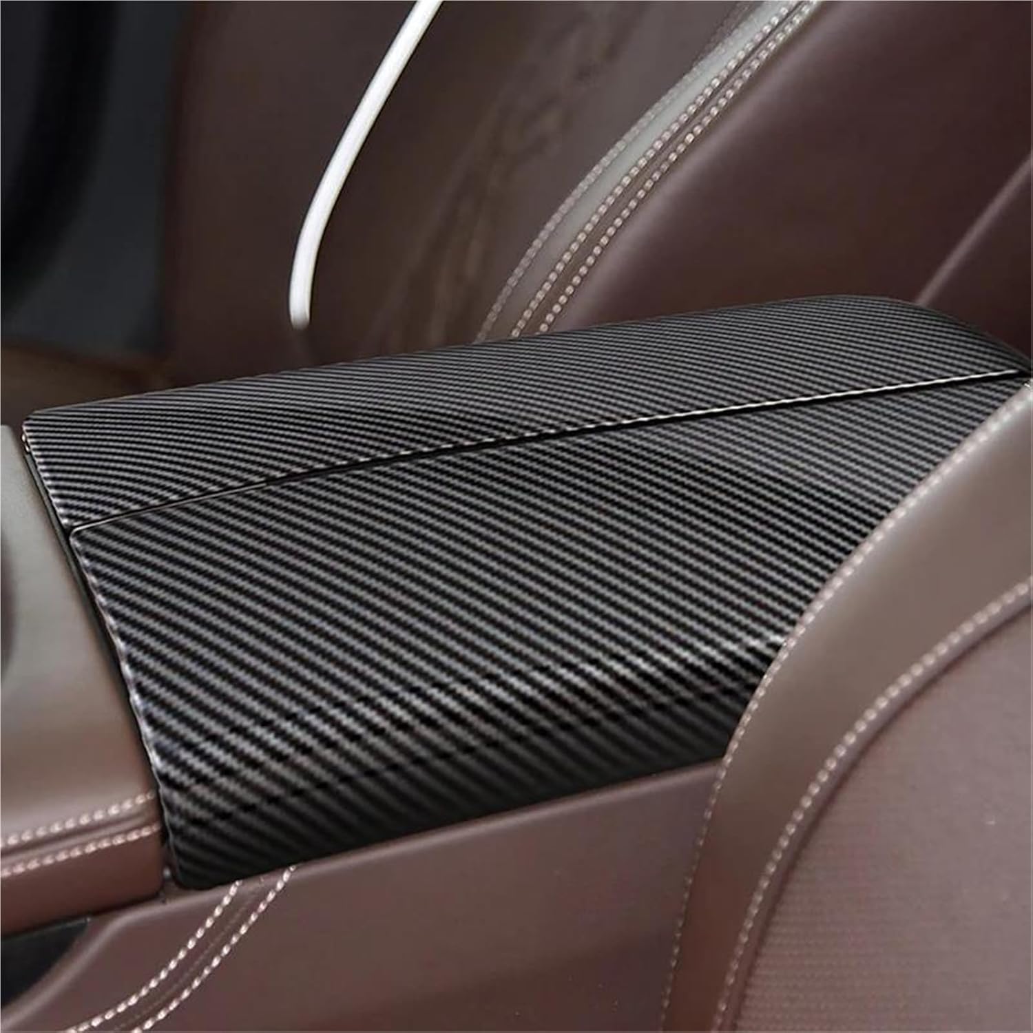 Armrest Box Protective Cover Car Style Carbon Fiber Center Console Armrest Panel Decorative Cover for 7 Series G11 G12 2017-2022
