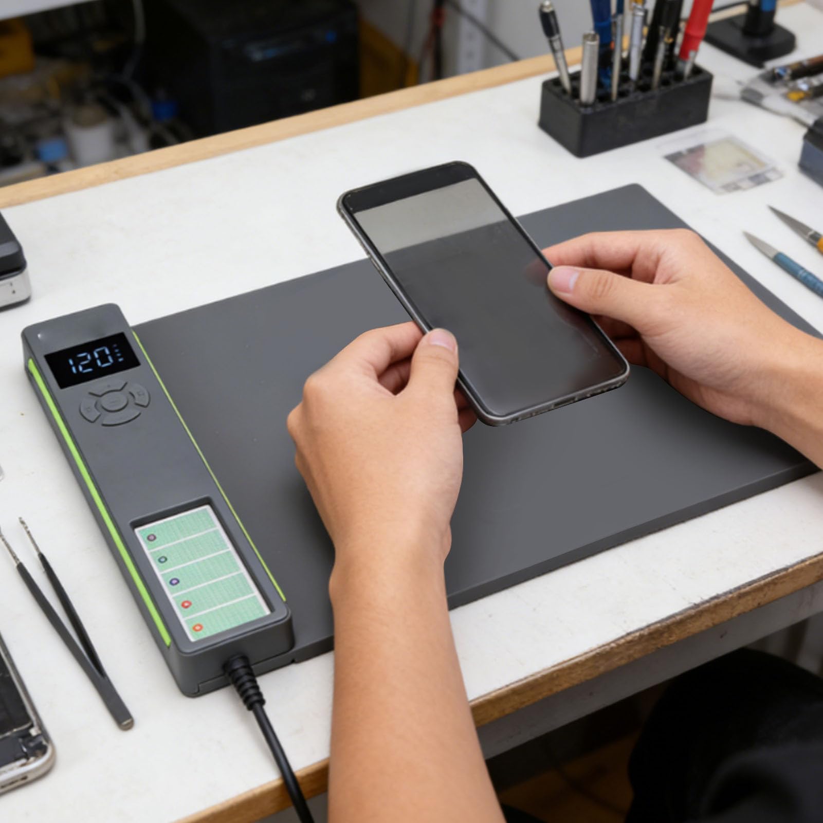 Denash Piastra Riscaldante per Separatore Schermo LCD, Regolabile da 30 a 135℃, per Telefoni e Tablet Fino a 16 Pollici, Strumento di Riparazione con Display Digitale per la Ripar (Spina europea 220V)