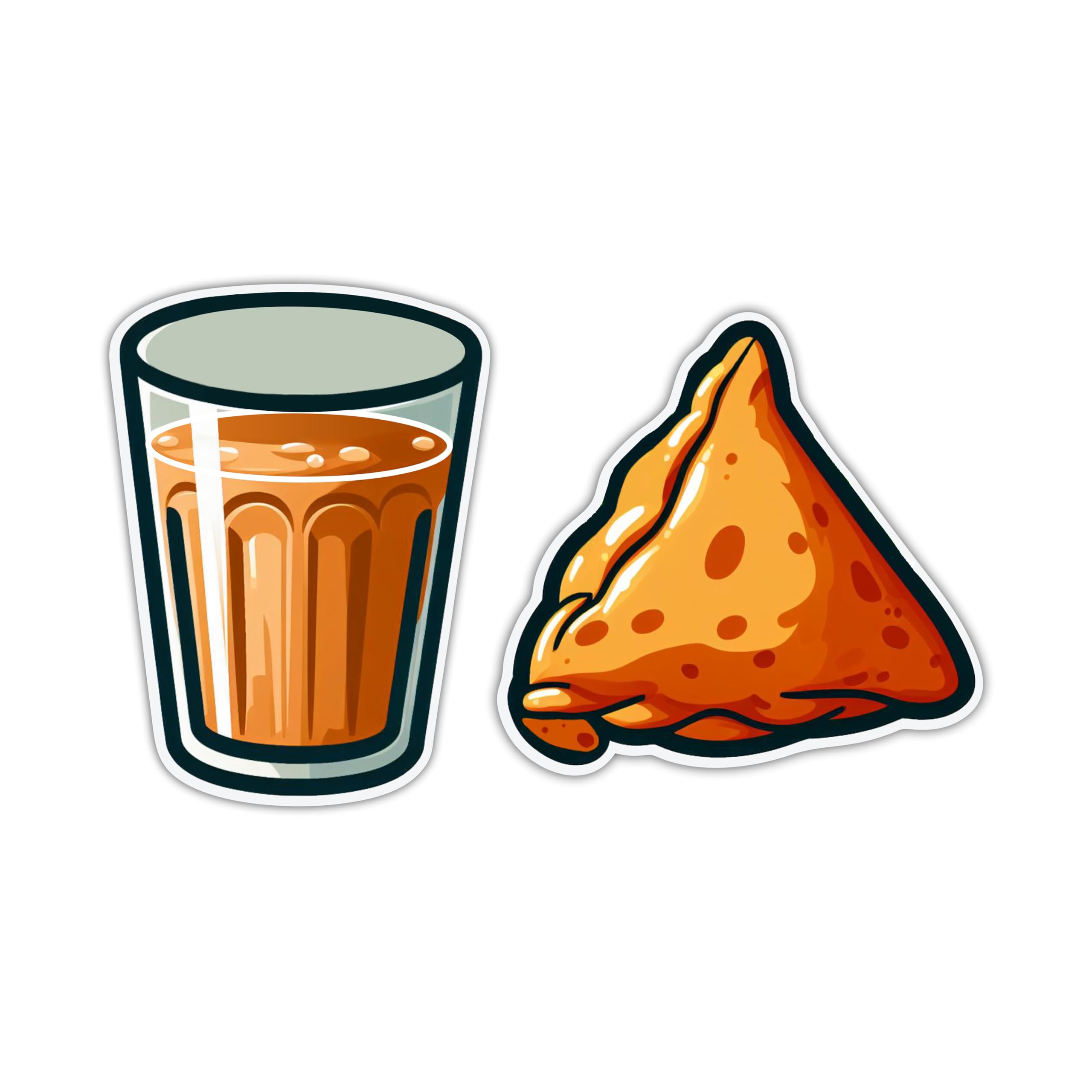 magneverse Cutting Chai & Samosa Fridge Magnet Set, Premium Acrylic Fridge Magnets for Kitchen & Home Decor (Set of 2 Magnets)