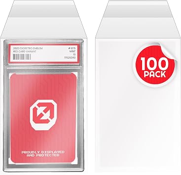 EVORETRO PSA Graded Resealable Sleeves - Premium Acid-Free Card Protection, Archival-Safe, Crystal Clear, Dustproof, Scratch Resistant - 100 Pack for Collectors