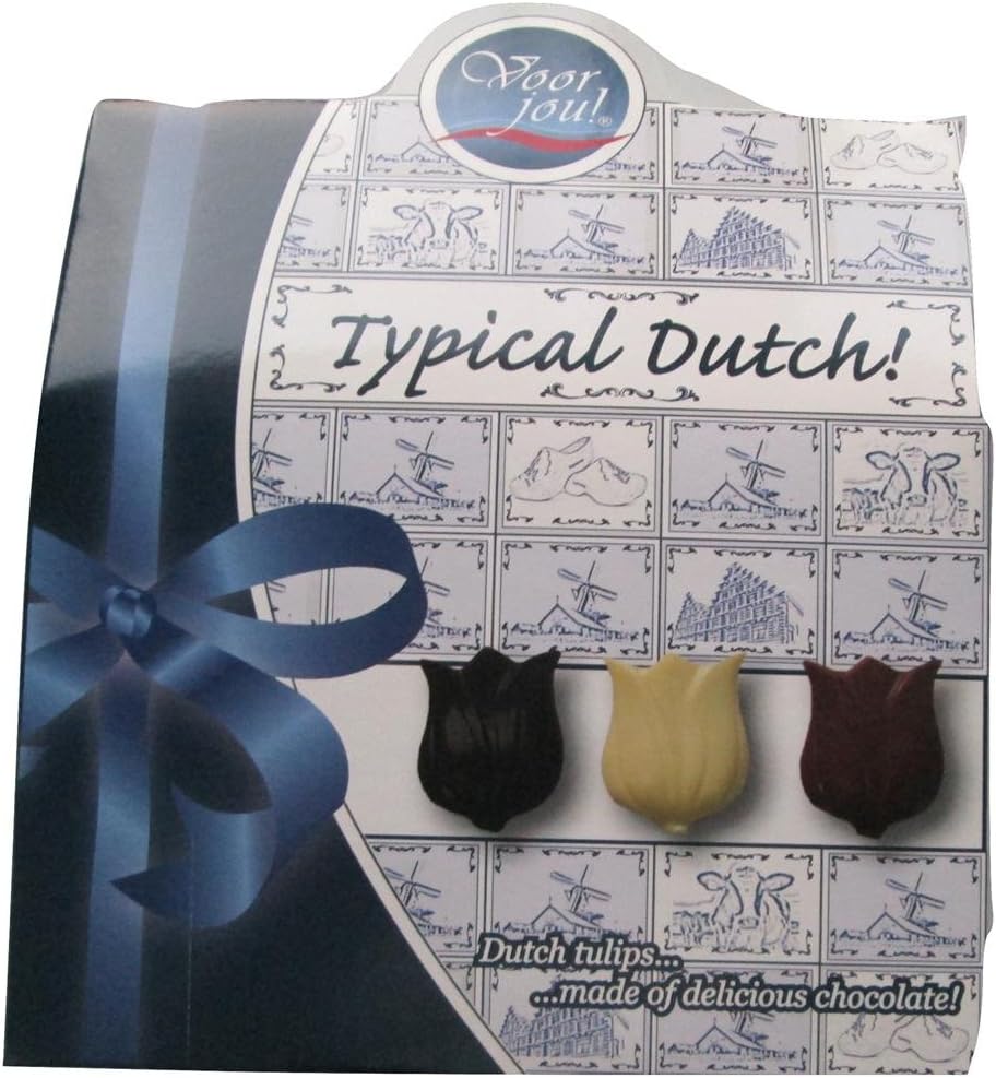 Voor Jou Typical Dutch - Dutch TULIPS made of Delicious Chocolate - in a gift box - 3.5 oz. package