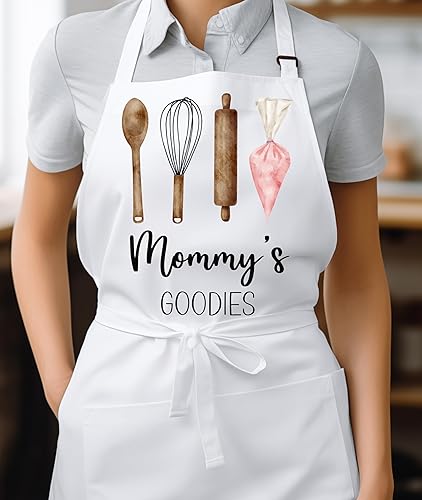 Miniatura 2 de Delantal de cocina personalizado para hornear con dos bolsillos, correa ajustable para el cuello para cocina, y hornear, herramientas de panadería,