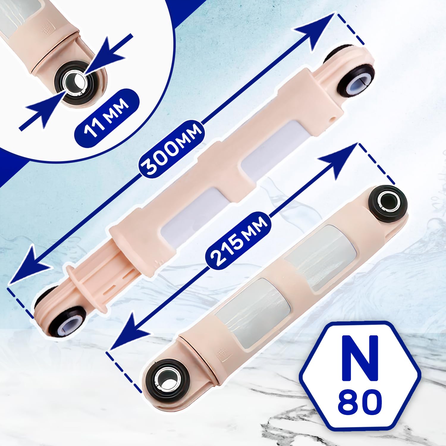 Set 3 Pezzi Ammortizzatori Lavatrice con Perni 90N 8 mm/13,2 mm con Codice Originale 00673541 00660865 742719 00742719 per Bosch per Siemens per Balay - Garanzia di 5 Anni - ONIX TECH Set 3 Pezzi Ammortizzatori Lavatrice con Perni 90N 8 mm/13,2 mm con Codice Originale 00673541 00660865 742719 00742719 per Bosch per Siemens per Balay - Garanzia di 5 Anni - ONIX TECH