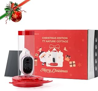 TT Nature Hummingbird Feeder with Camera Solar Powered, AI Identify Cloud Storage Instant Notification, CCPA Data Protection, Outdoor Hanging, Christmas Limited Edition