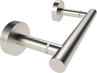 Ruacq Toilet Paper Holder Brushed Double Post Pivoting Round Tissue Holders Roll Holder Hangers Toilet Paper Holders SUS 304 Stainless Steel Modern Wall Mounted