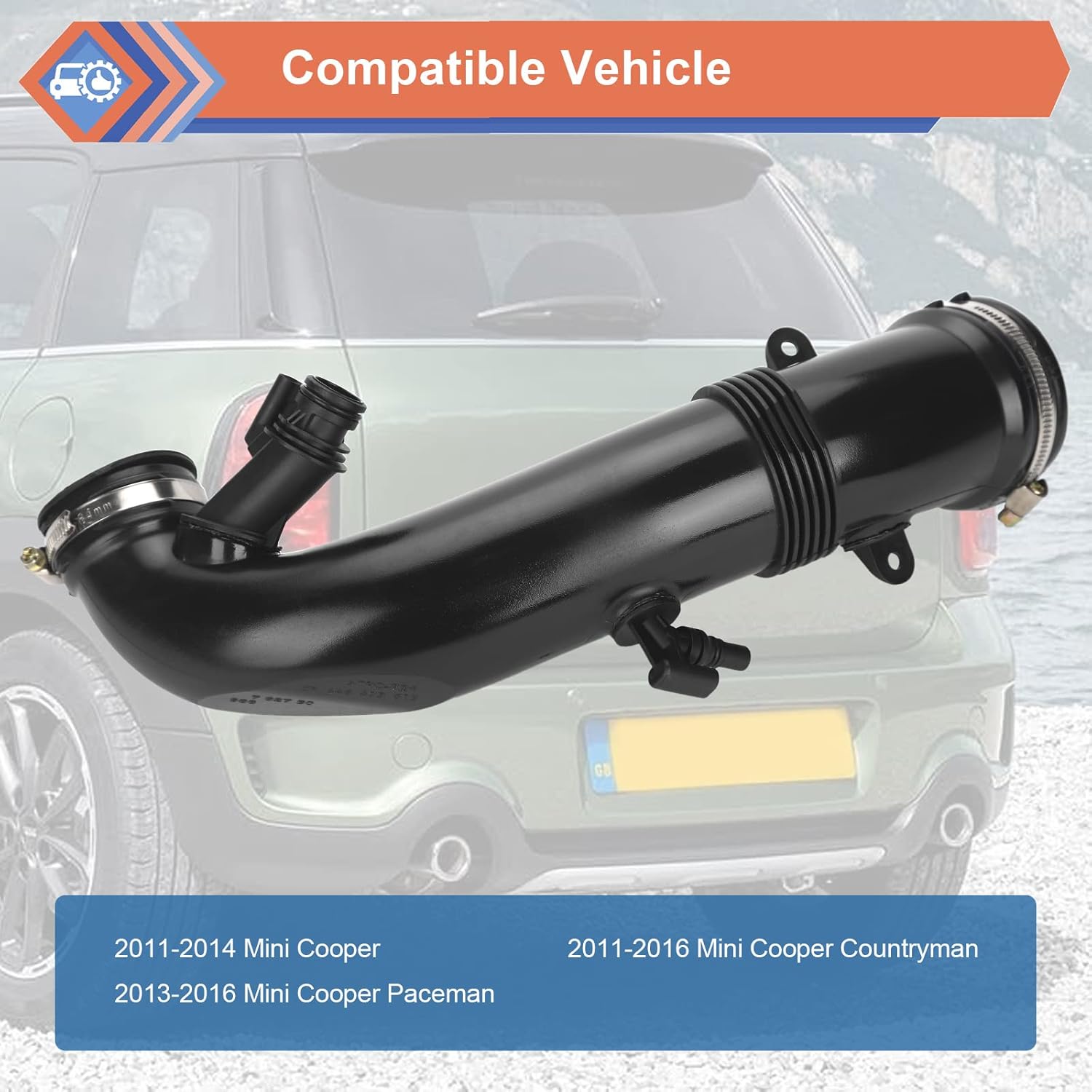 ZONFANT Air Duct Intake Hose Boot Pipe Tube Compatible With BMW Vehicle 2011-2016 Mini Cooper Countryman Paceman R55 R56 R57 R58 R59 R60 R61, Replace#13717627501 13717607778