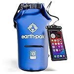 Earth Pak Waterproof Dry Bag with Zippered Pocket - Waterproof Dry Bag Backpack Keeps Gear Dry for Boating, Camping, Fishing, Beach Drybag, Kayak Accessories - Dry Bags Waterproof with Phone Case 10L