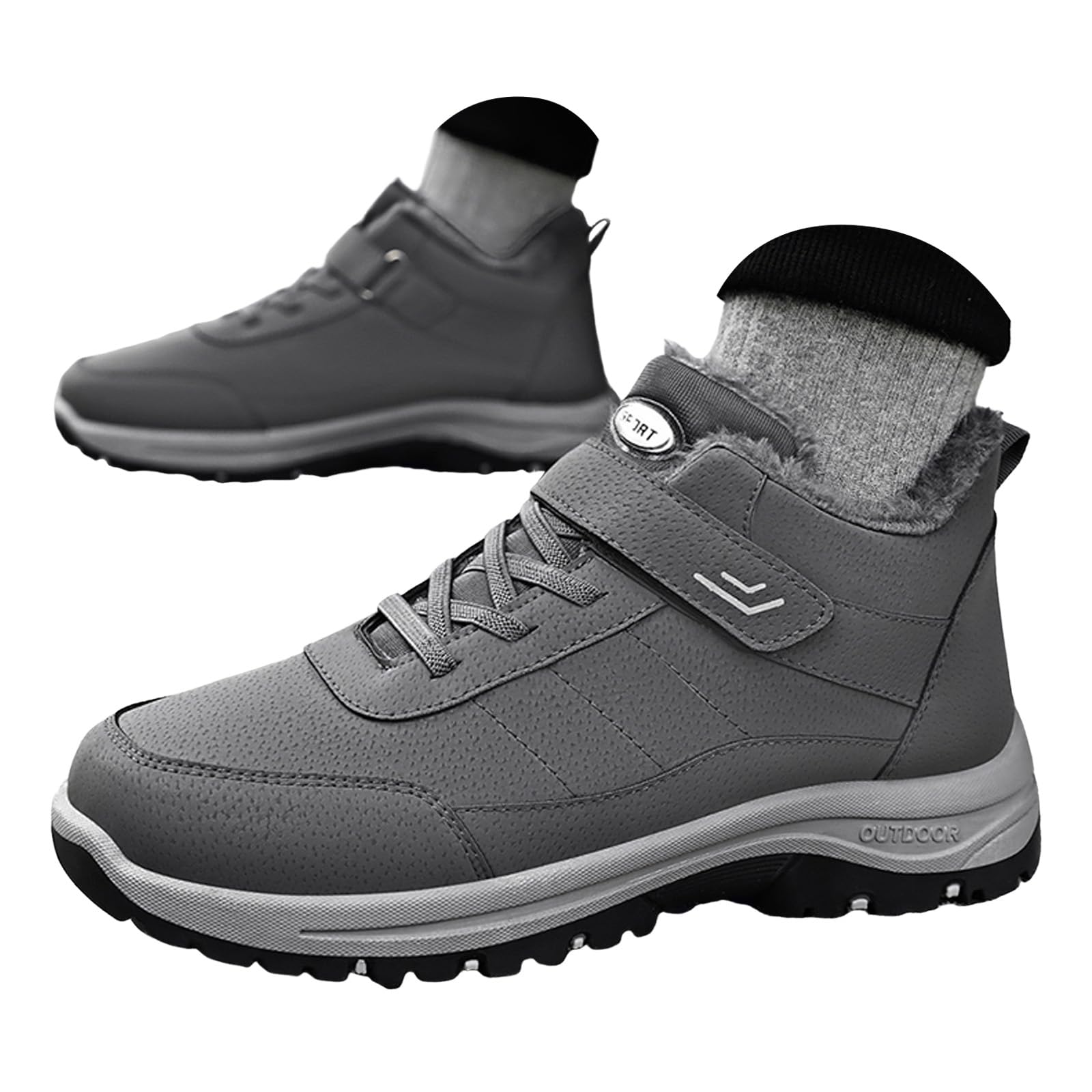 Womens Winter Snow Boots Casual Anti-Slip Suede Fur Lined Slip on Fashion Fluffy Ankle Snow Booties Winter Outdoor