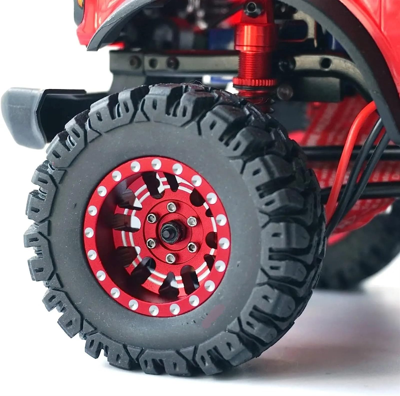 Compatibile Con SCX24 Per TRX4M FCX24 AX24 1/24 1/18 RC Auto 1.0 Plus Ruote Beadlock 7mm Offset Negativo Cerchioni Pneumatici Morbidi E Appiccicosi RC Car Ruota