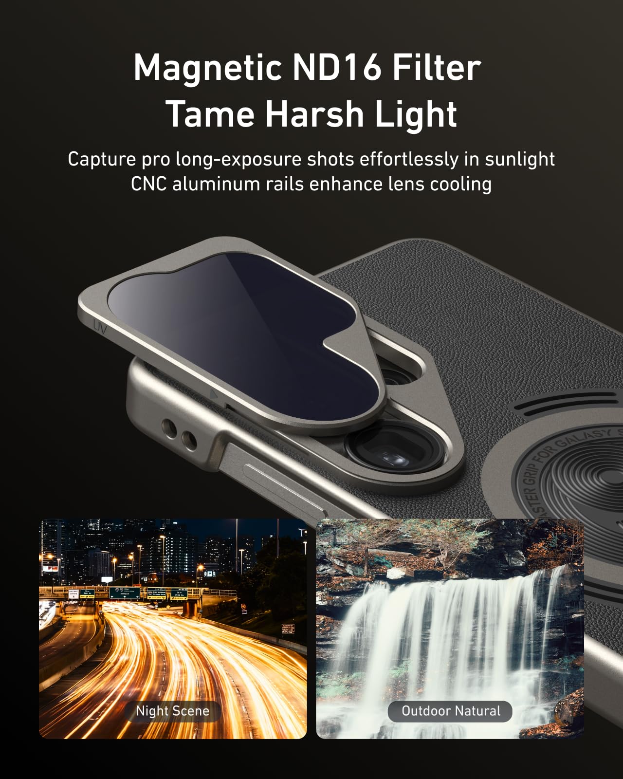 TELESIN Master Grip Kit pour Samsung Galaxy S26 Ultra, Case&Grip Magnétique Appareil Photo avec Batterie 3200mAh, Filtre ND16, Flash 10X avec Mesure & LED, Charge sans Fil, Poignée Style DSLR