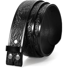 TRIWORKS Western Belt for Men without Buckle Cowboy Leather Belt Country Belt 1.5Embossed Leather Belt Strap