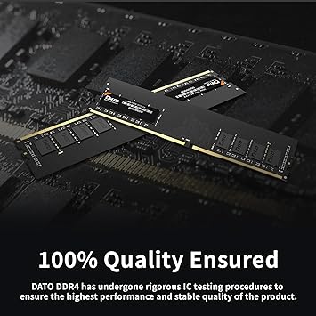 DATO DDR4 RAM 8GB 3200MHz, PC4-25600 CL22 1.2V 288-Pin Non-ECC unbuffered dimm, Desktop Memory Module