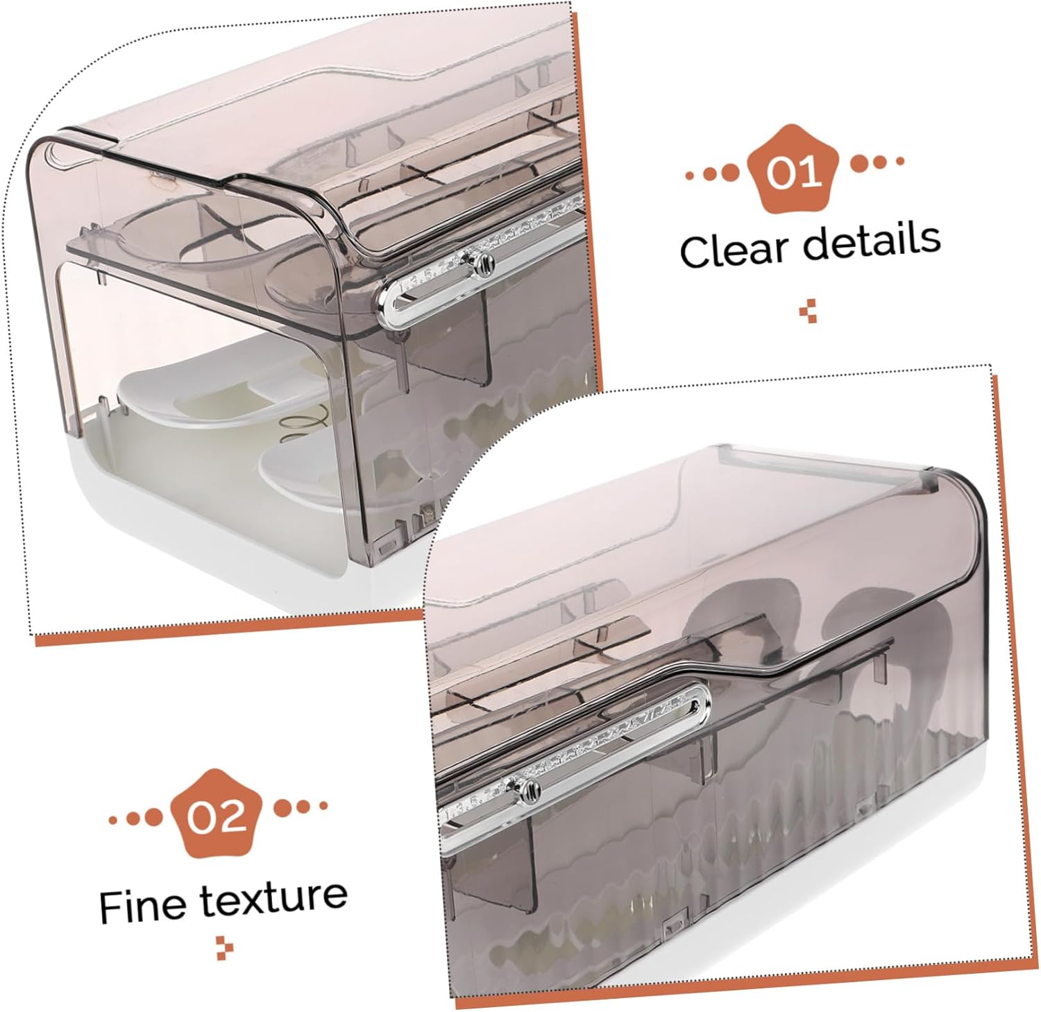 Alipis Egg Storage Box Drawer Food-grade Plastic Egg Dispenser for Refrigerator Easy Access Rolling Design Space-saving for Kitchen and Family Use