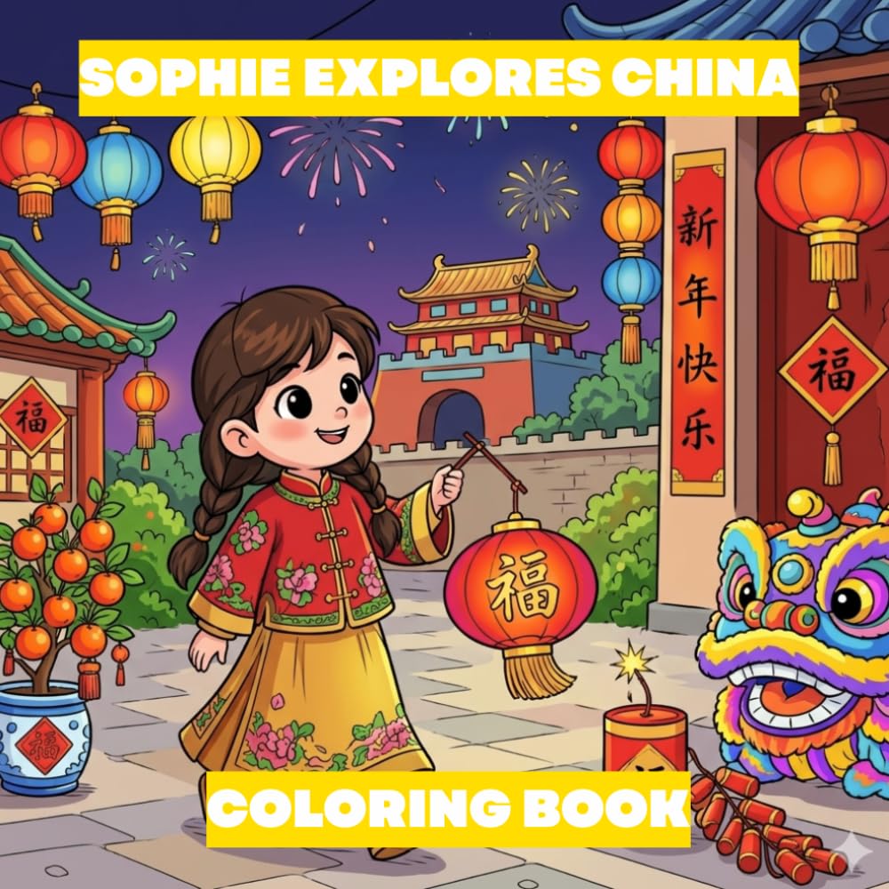 Sophie Explores China Coloring Book (Sophie Explores The World Coloring Book)