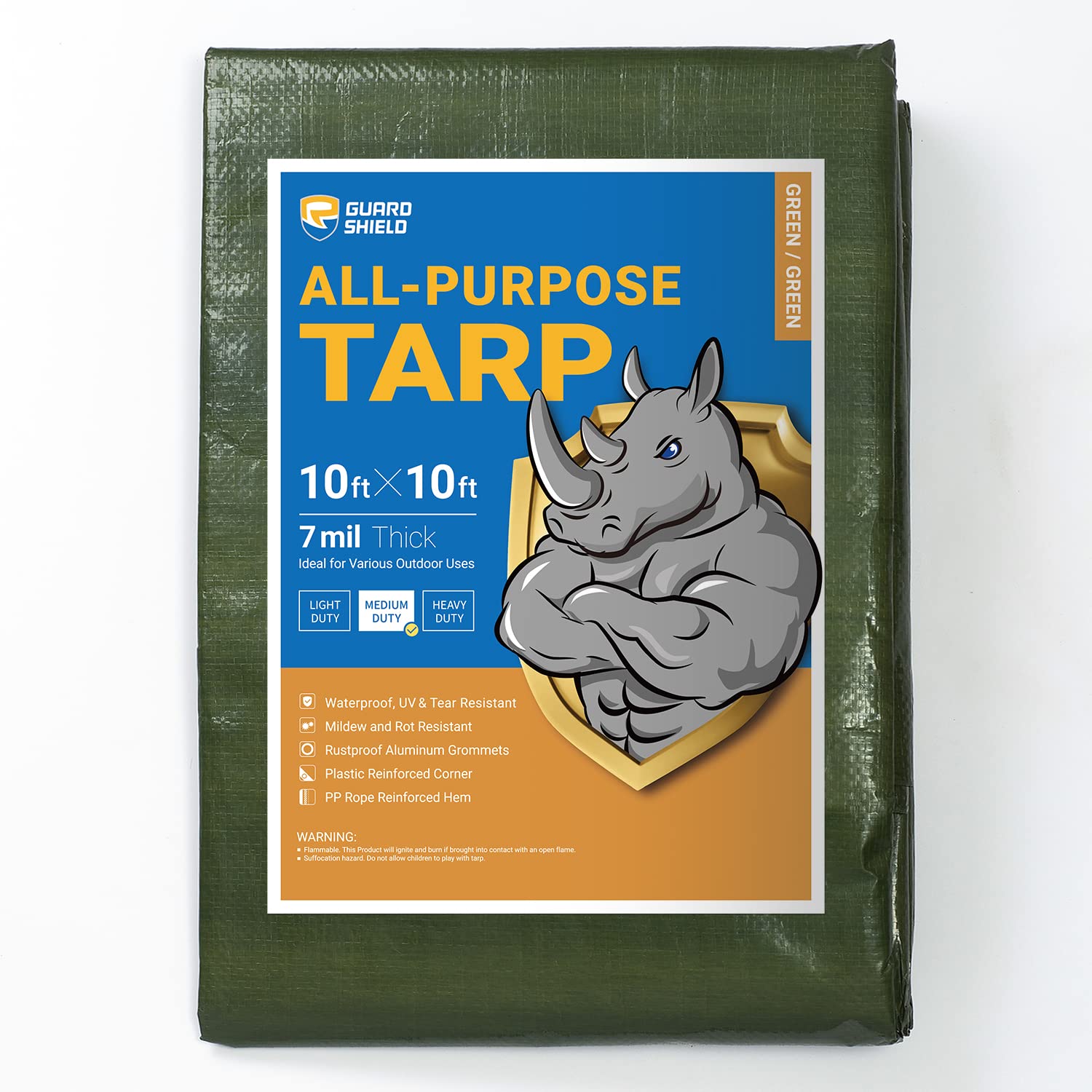 GUARD SHIELD White Tarp 10x12 Feet Medium Duty All Purpose Poly Tarps Cover 7mil — view 139