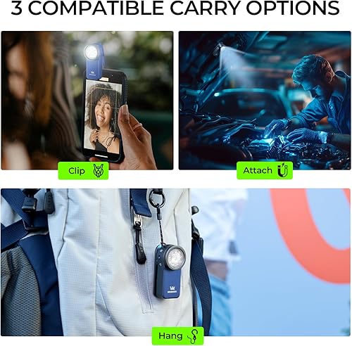 Miniatura 7 de Wurkkos HD03 - Linternas recargables EDC con clip, linterna brillante de bolsillo de 680 lúmenes, combina focoreflectorluz RGB, magnética, IPX6