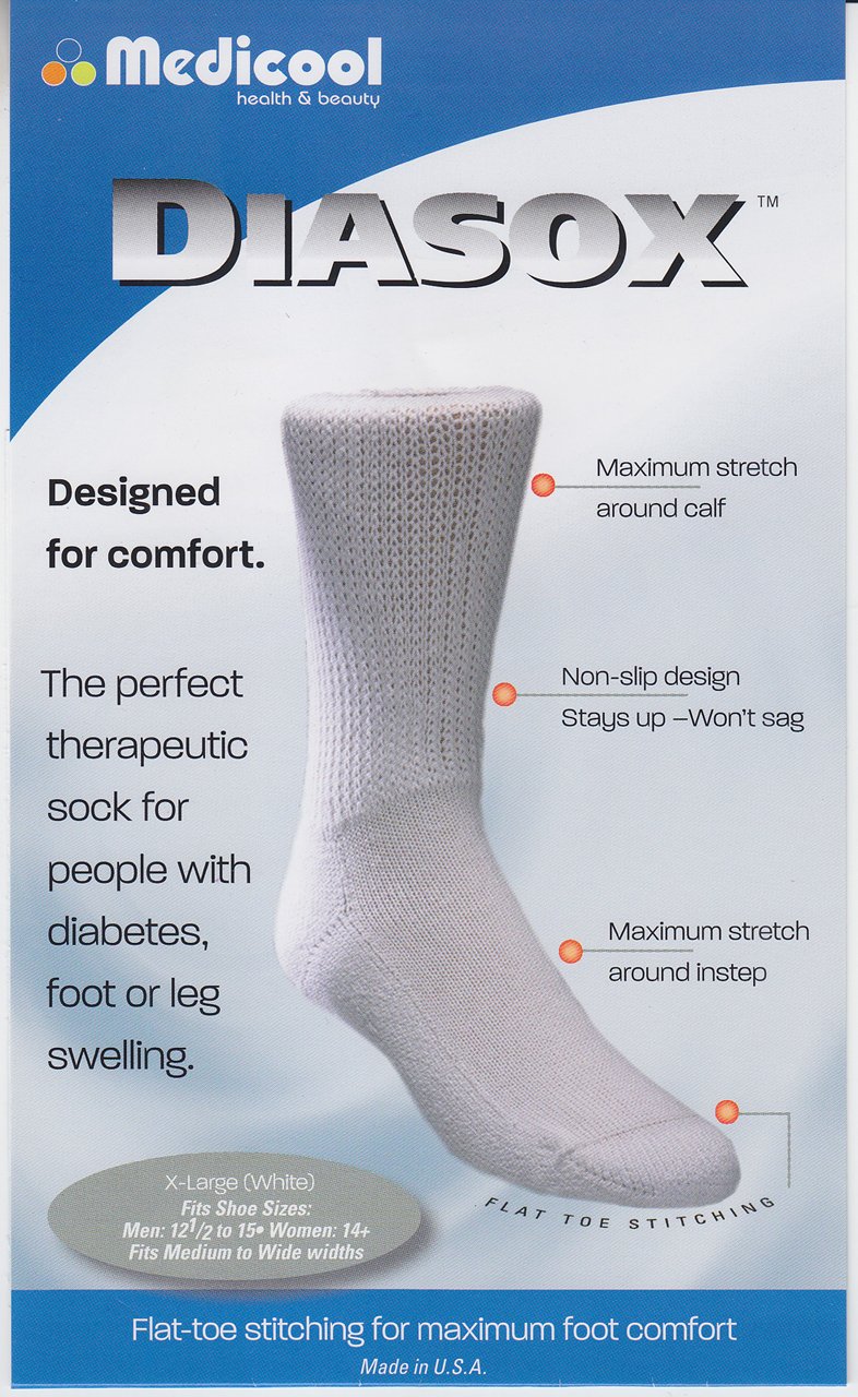 DiaSox Diabetes Socks for diabetes, arthritis and oedema (Medium, Black)