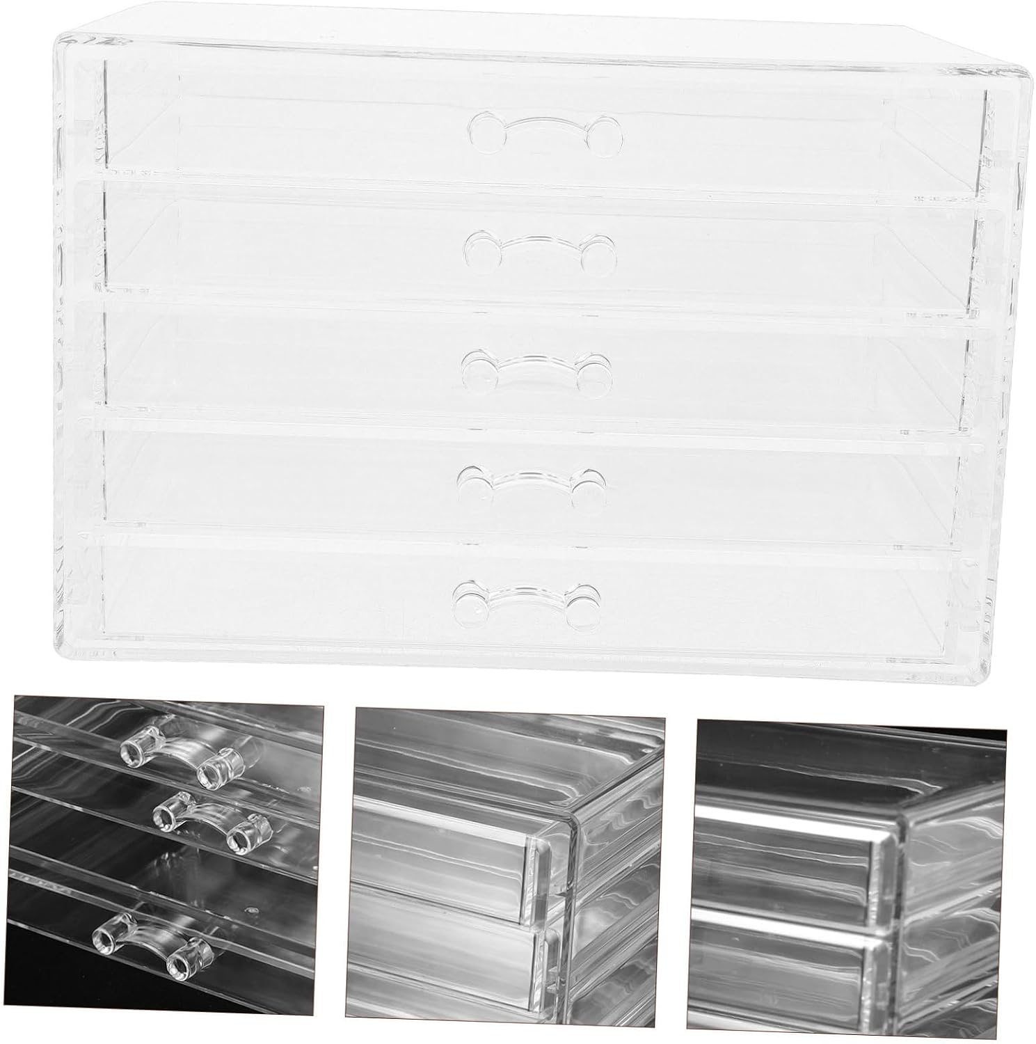 PRETYZOOM Acrylic Jewelry Organizer with Desktop Storage for Makeup Lipsticks and Accessories Stylish and for Home Vanity Use