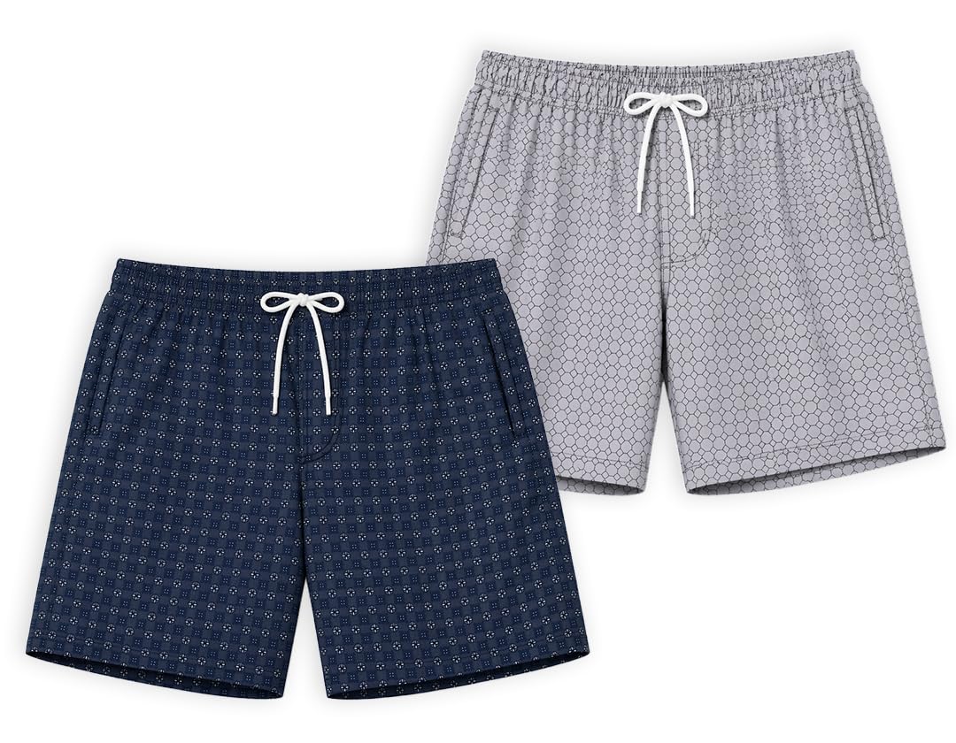 FINEWAVE Men’s Cotton Boxer Shorts Combo Pack of 2 | Regular Fit Casual Summer Shorts for Men with Drawstring & Pockets etc-picture-34