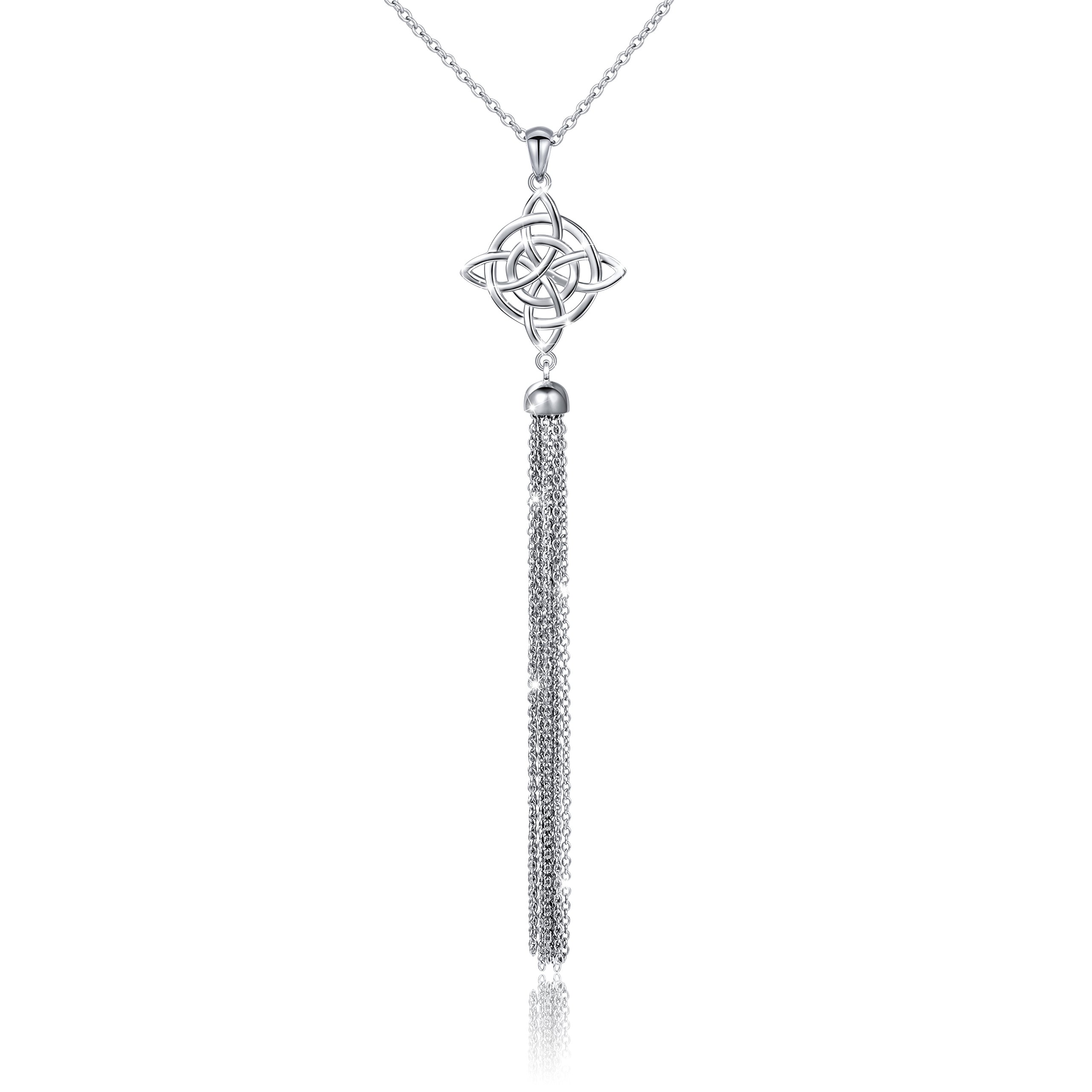 Akcesoria dla dziewczynek S925 Sweter z długim łańcuszkiem Naszyjnik dla kobiet Wisiorek z wyrazistym frędzlem Naszyjniki Biżuteria Sterling Silver, cyrkonia Prezent urodzinowy