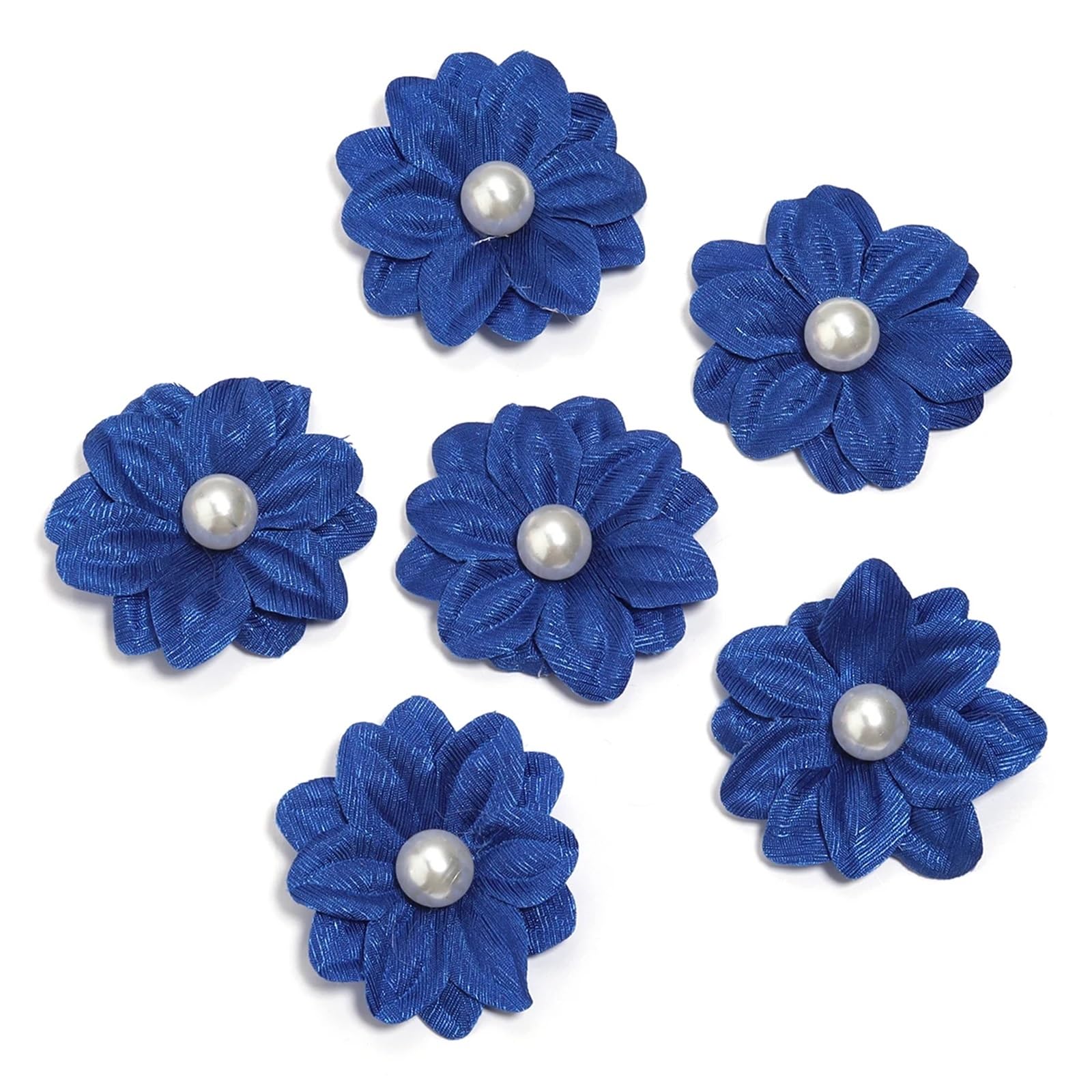 MDSRFGN Fabric Flowers 20Pcs Fabric Flowers Mini Colorful Flower Floral Applique Sew Patches For Clothes Hat Wedding Decor DIY Craft(Blue)