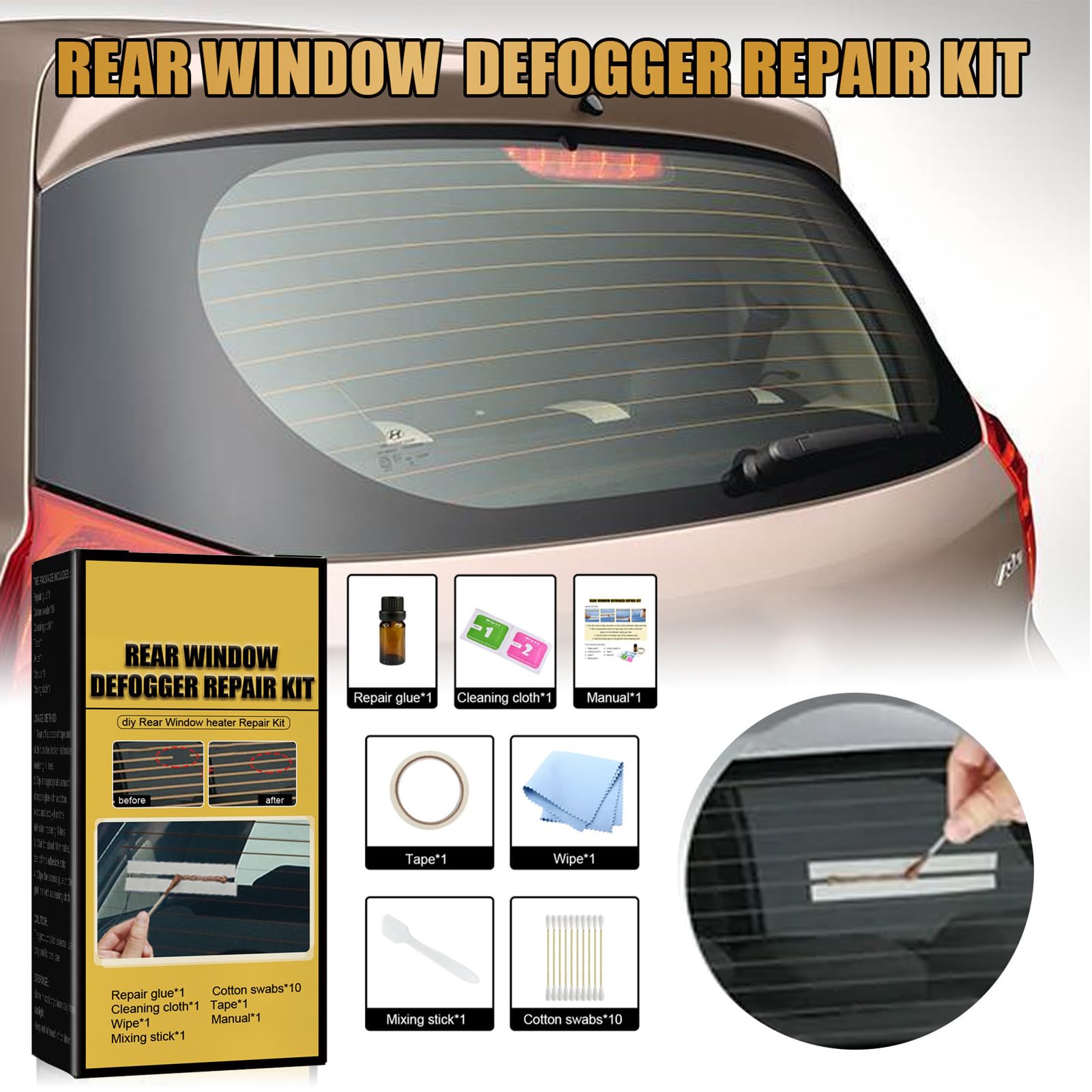 Kit Réparation Dégivreur Lunette Arrière Voiture | Réparation Fils Chauffants Rayés | DIY Rapide Et Economique