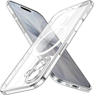 JETech Capa Magnética Fina para iPhone 17 6,3 Polegadas Compatível com MagSafe, Proteção Total da Lente da Câmera, Case Protetora Minimalista Transparente Leve Ultrafina (Claro)