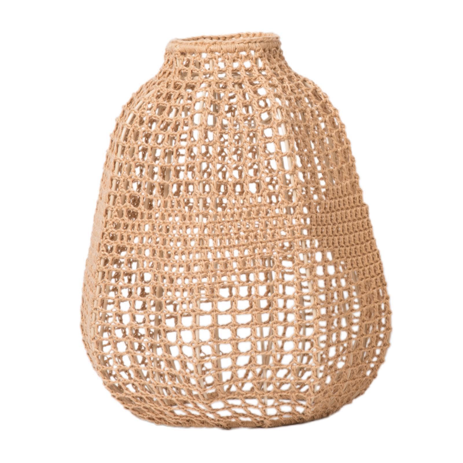 Quxvuis Light Elegant Woven Lampshade Stylish Weave Rope Lampshade Hanging Lamp Shade Modern Home Decor Allowing For Quick And Easy Bulb Replacement Rope Weave