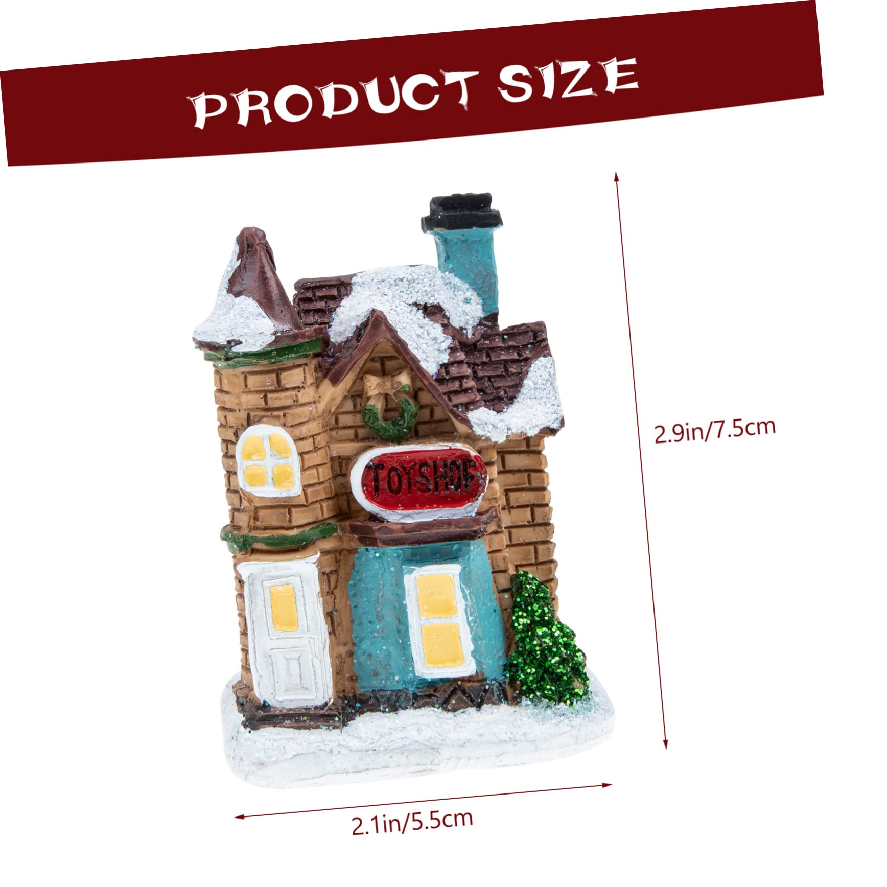 Ciieeo Resin Christmas Village House Decor Miniature Xmas Lighting for Home Bar and Restaurant Holiday Decoration for Garden and Festive Atmosphere and Charming Adornment