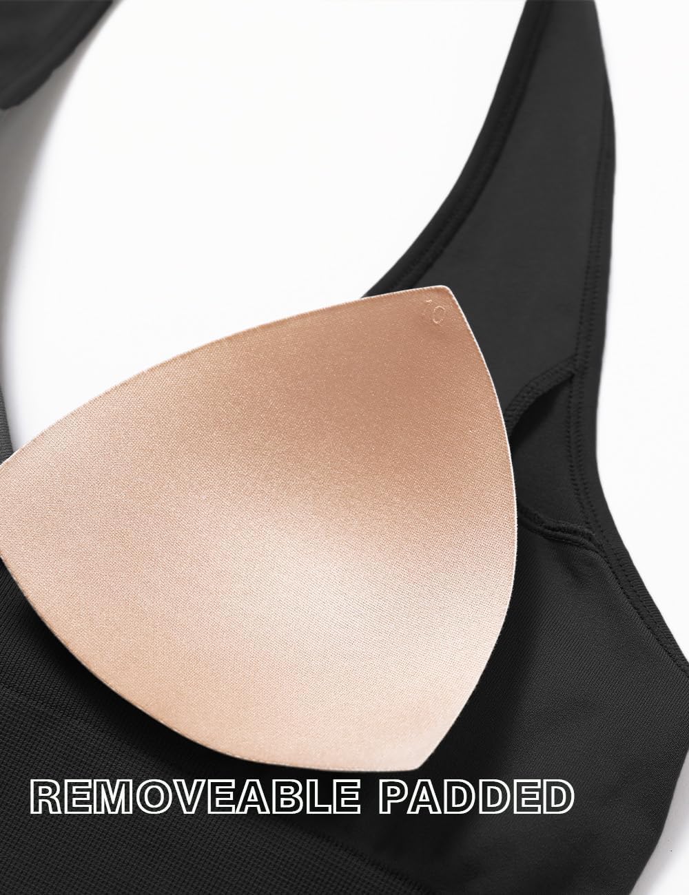 AEEZO Womens Sexy Deep V Seamless Basic Halter Tank Padded Bra Sleeveless Slim Fit Workout Fitness Cami Crop Tops - Image 5