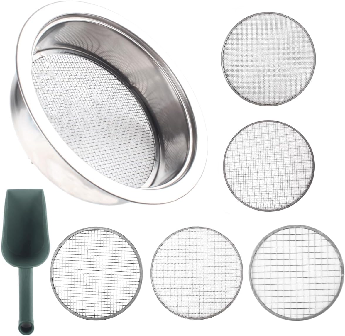 Garden Sieve Sifting Soil Sifter,5 Sieve Mesh Filter Sizes