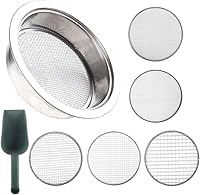 Vista 1 de Tamiz de jardín tamiz de suelo, 5 tamaños de filtro de malla de tamiz y pala, bandeja de tamiz apilable de acero inoxidable para tierra, arena