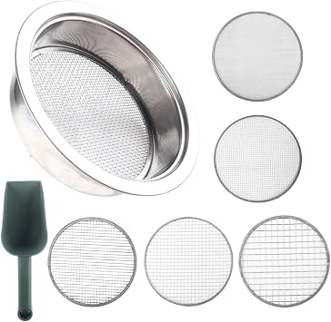 Soil Sifter Set for Garden with 5 Sieve Mesh Filter Sizes and Shovel