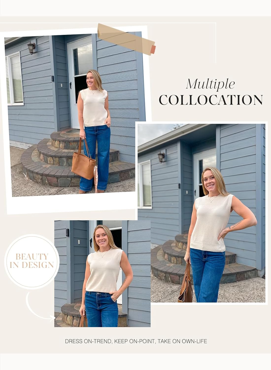 Dokotoo Sweater Vest Women Casual Crewneck Sleeveless Sweaters for Women Solid Loose Cable Knit Tank Tops - Image 5