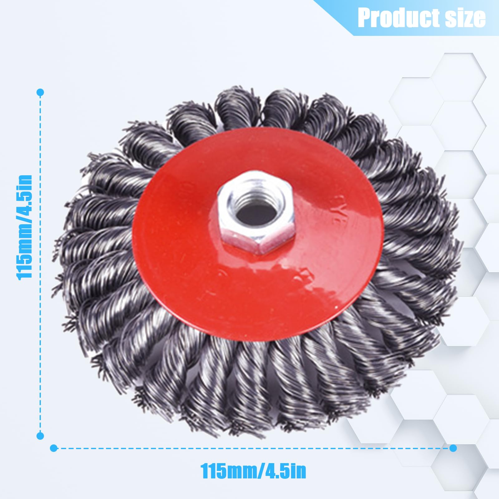3 cepillos de alambre amoladora angular, M14 de 125 mm para amoladora angular, amoladora angular, cepillo de disco, cepillo de cucharón, amoladora angular, juego de cepillos de alambre para pulir,
