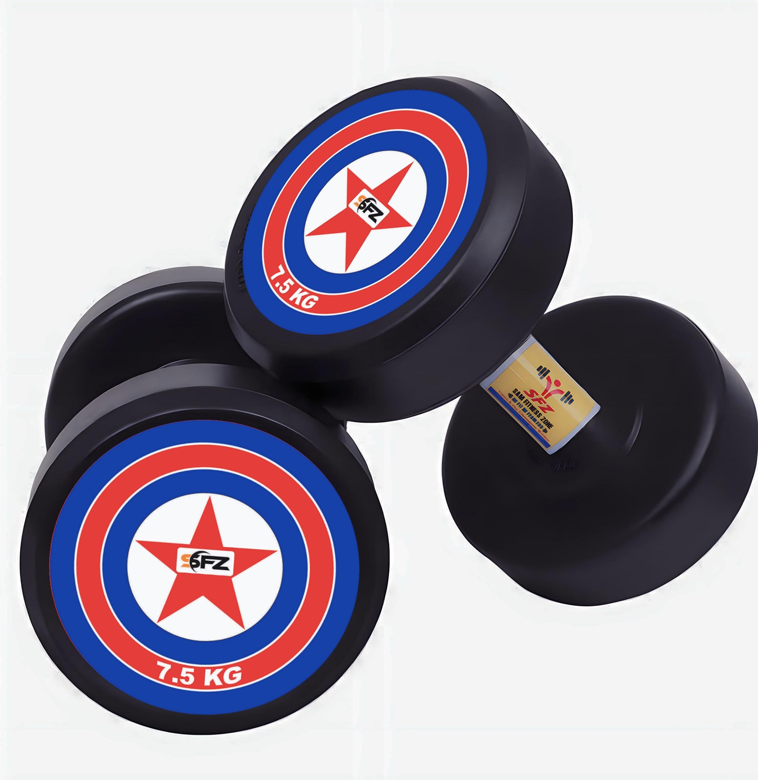 SFZ 7.5kg Captan America Rubber Coated dumbbells Set, 7.5kg×2 piece/one Pair, Home Gym Dumbell, Professional Exercise Dumbles For Beginners and Experts, 15kg Weight (B098K7WP67) Amazon Price History, Amazon Price Tracker