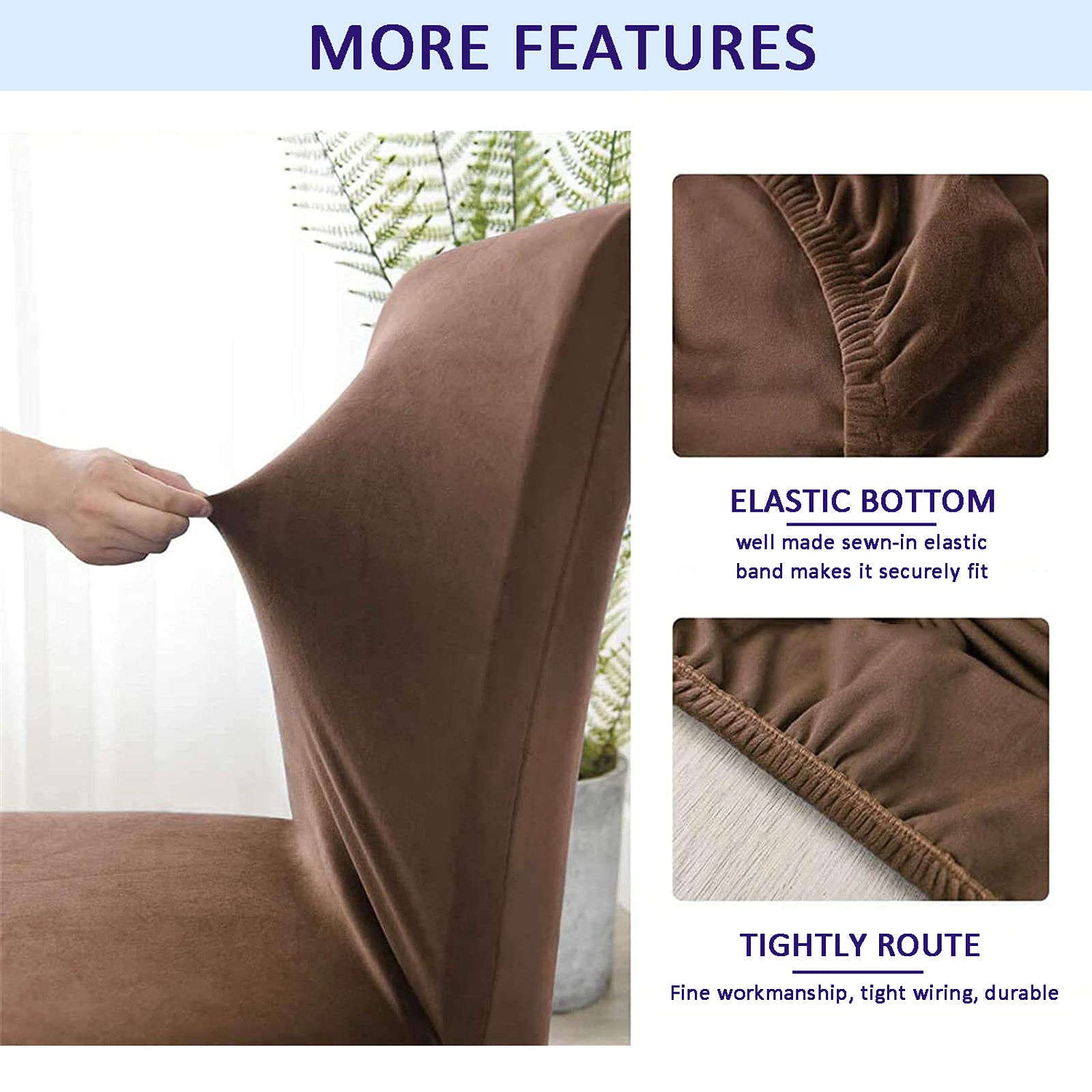 Velours Housse de Chaise 6 Pièces