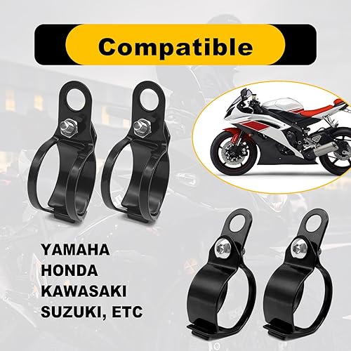 Miniatura 6 de 2 pares de soporte de señal de giro para motocicleta, soporte universal de metal para señal de giro de motocicleta, soporte indicador de luz de