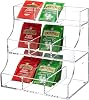 MyGift 3 Tier Premium Clear Acrylic Modern Tea Bag Organizer Holder for Countertops، Wall Mountable Teabag Storage Rack for Kitchen، Coffee Station