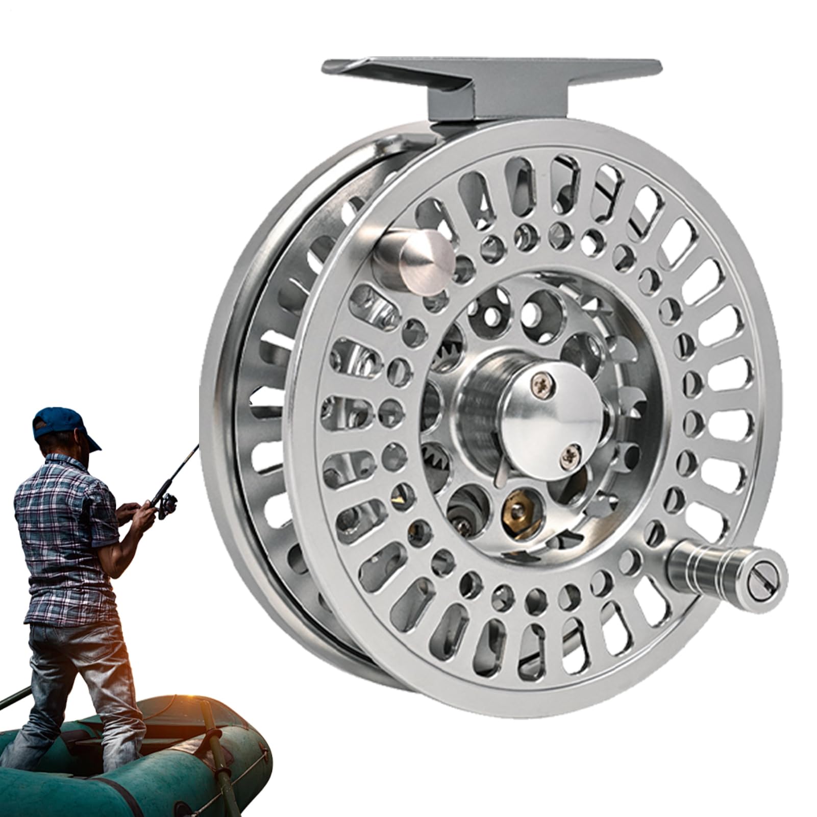 Angelrolle zum Fliegenfischen Leichtgewichtiges Angelgerät und Zubehör für | Baitcaster Rollen Geeignet für Süßwasser, Seen, Bäche, Teiche und auch im
