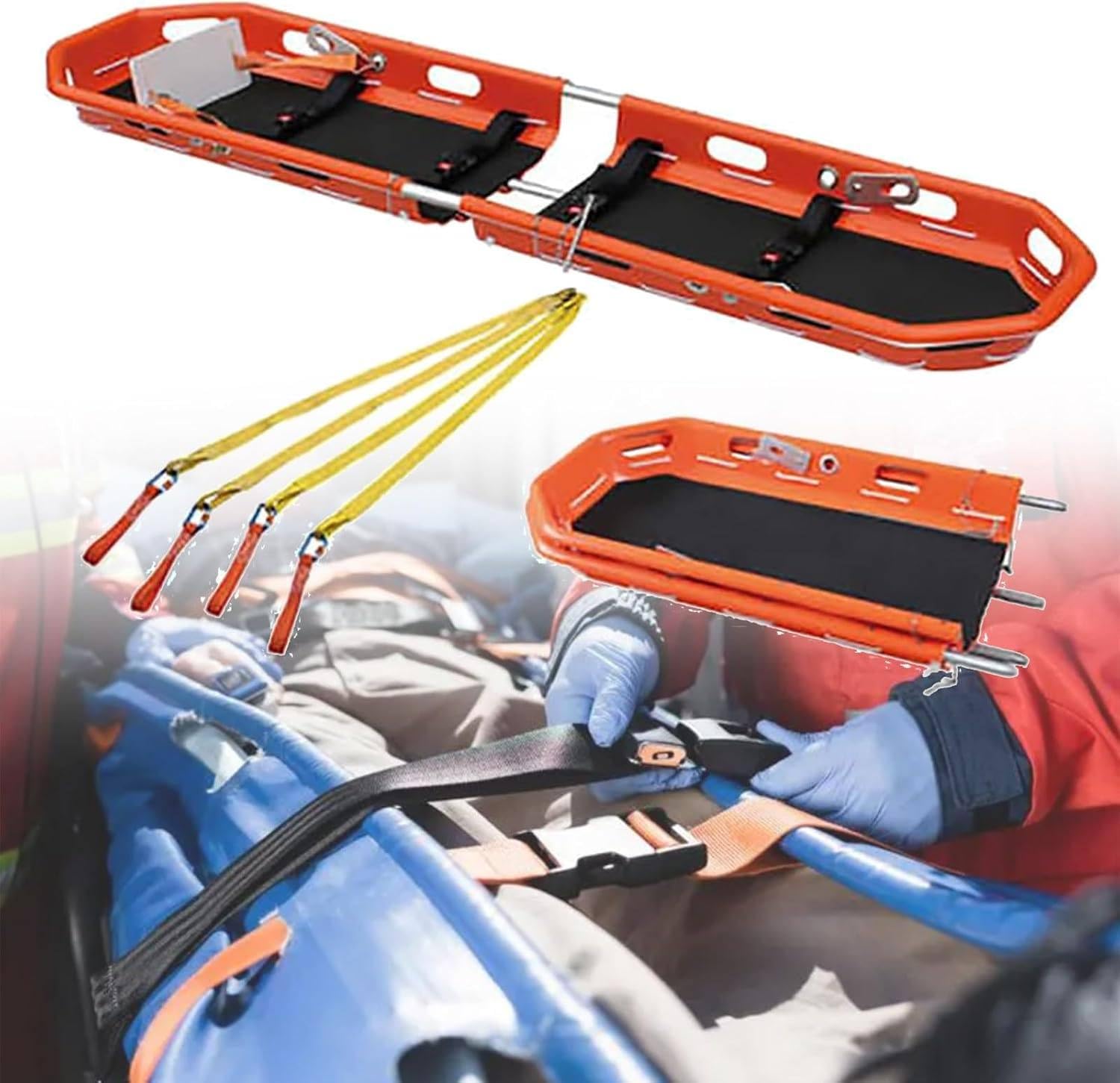 Cesta de rescate portátil con brida de elevación para evacuación de emergencia en helicóptero, camilla colgante resistente para rescate al aire libre
