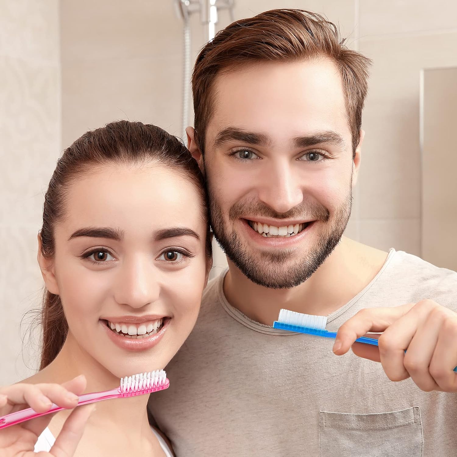 Zopeal 8 Pieces Extra Hard and Firm Toothbrush for Adults Bulk Huge Large Long Head Bristle Full Head Manual Toothbrush for Whitening Cleaning