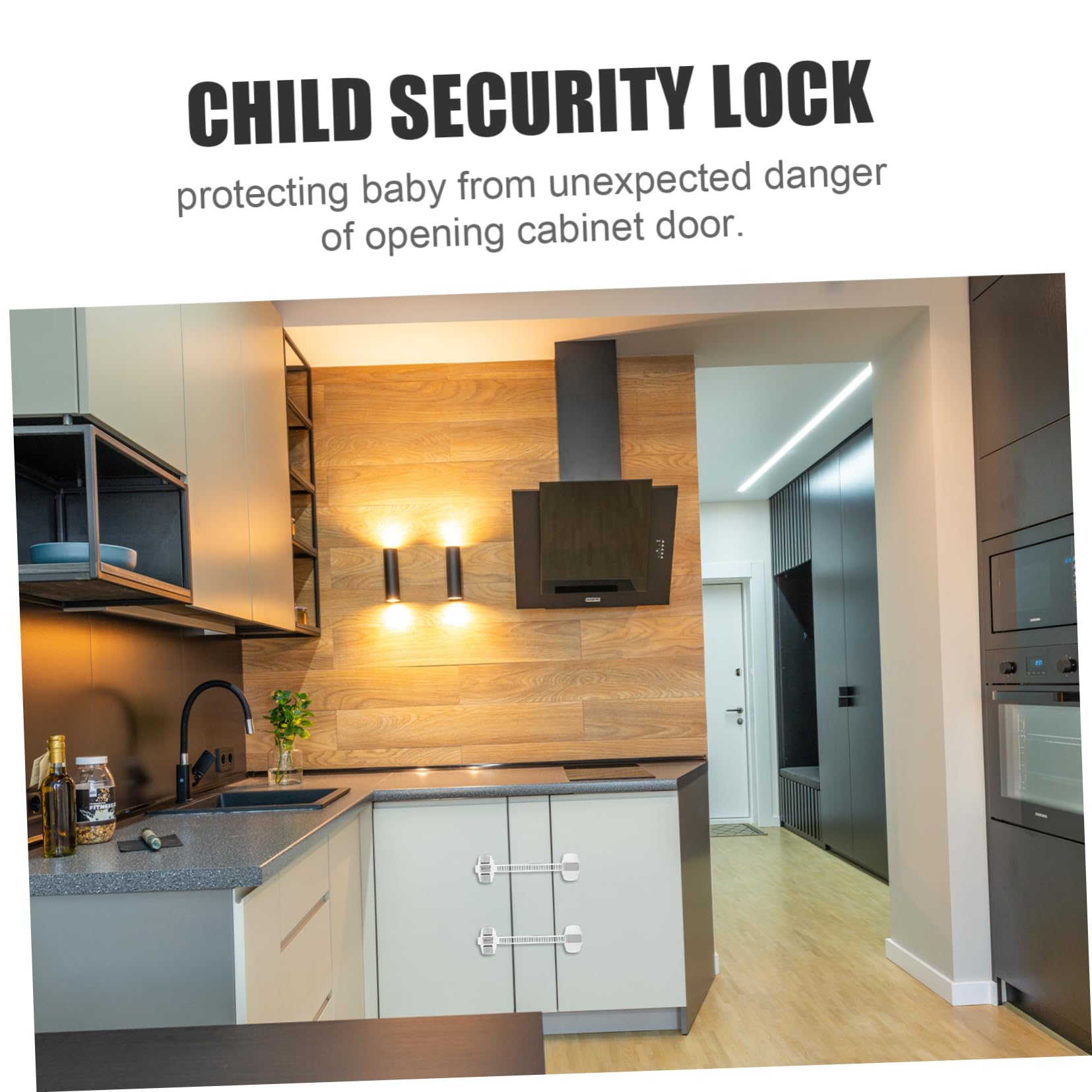 Cerradura de Seguridad para Armario, 10 Piezas de Plástico Abs, Forma de Galleta, Protección Infantil para Cajones y Armarios