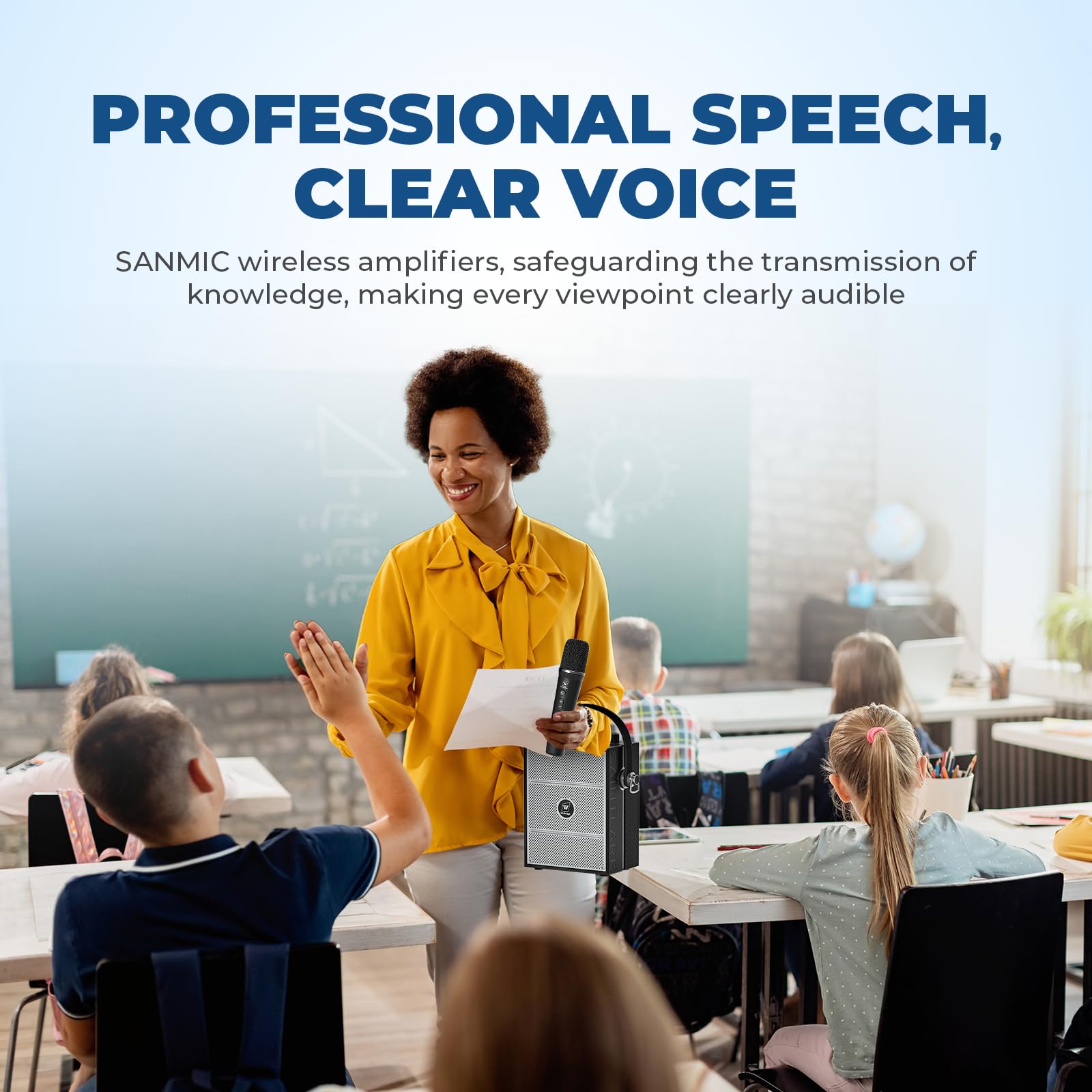 Drahtloser Sprachverstärker mit Handmikrofon, Tragbare Bluetooth-Lautsprechermikrofone mit Lehrern & Events, Kabelloses Karaoke-Mikrofon zum Singen, PA-System mit Echo- & Soundeffekten S98 Pro