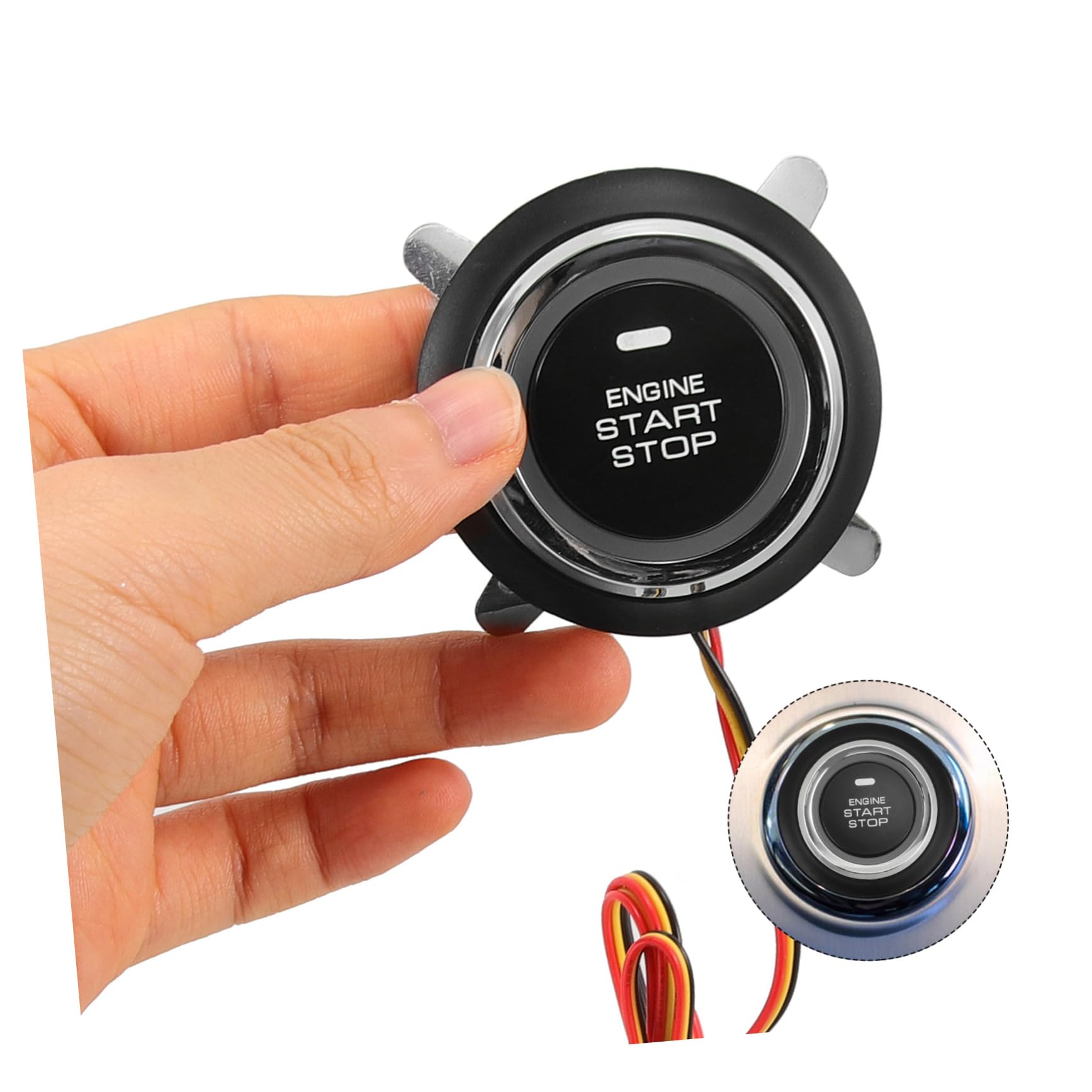 OUNONA 3 Pièces Bouton De Démarrage Bouton Start Kit De Démarrage à Bouton-poussoir Sans Clé Démarrage Par Bouton Poussoir Kit Pousser Pour Démarrer Appuyer Pour Démarrer Cuivre
