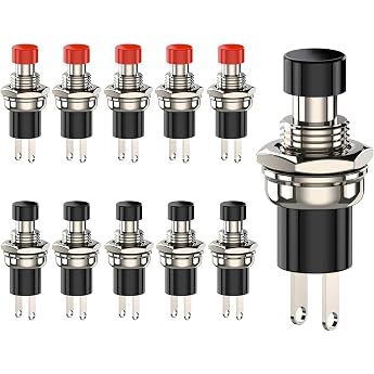 10 pieces mini button momentary pressure switch lockless 2 pins 1A250V SPST ON/OFF button switch for horn car dashboard boat