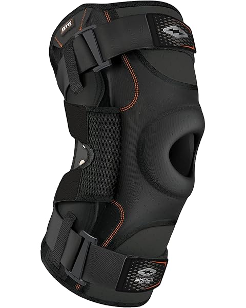 Shock Doctor Knee Brace, Compression Knee Brace for Men & Women, Hinged Knee Brace with Side Stabilizers, Maximum Support, Adjustable Dual Hinges, Knee Braces and Knee Support