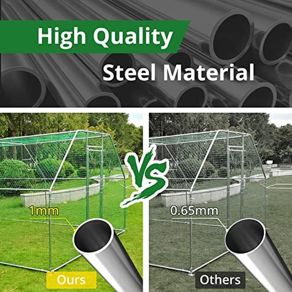 Comparison of steel pipe thickness, 1mm (ours) vs 0.65mm (others)