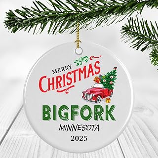 Bigfork Ornament Bigfork MN Christmas Ornament Gifts Plastic Round 3''